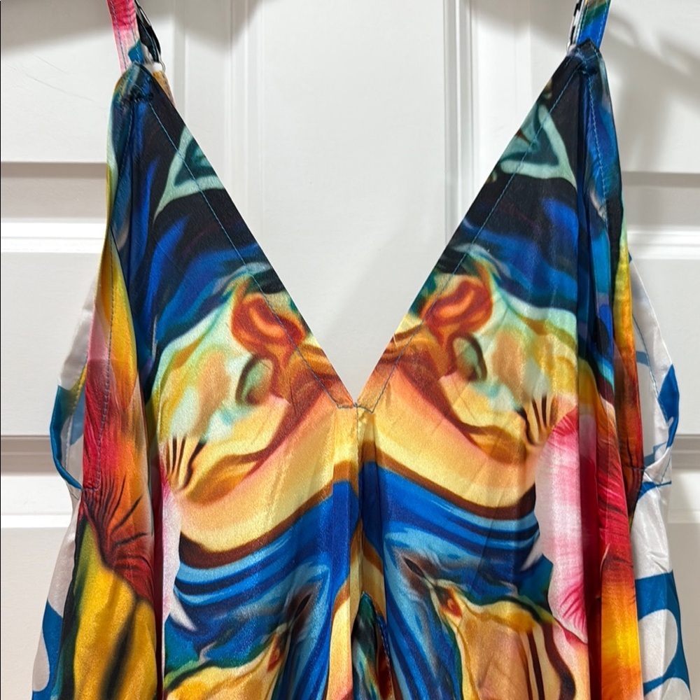 ADVANCE APPARELS ANKLE LENGTH DRESS Bold Print NWT sz OSFM